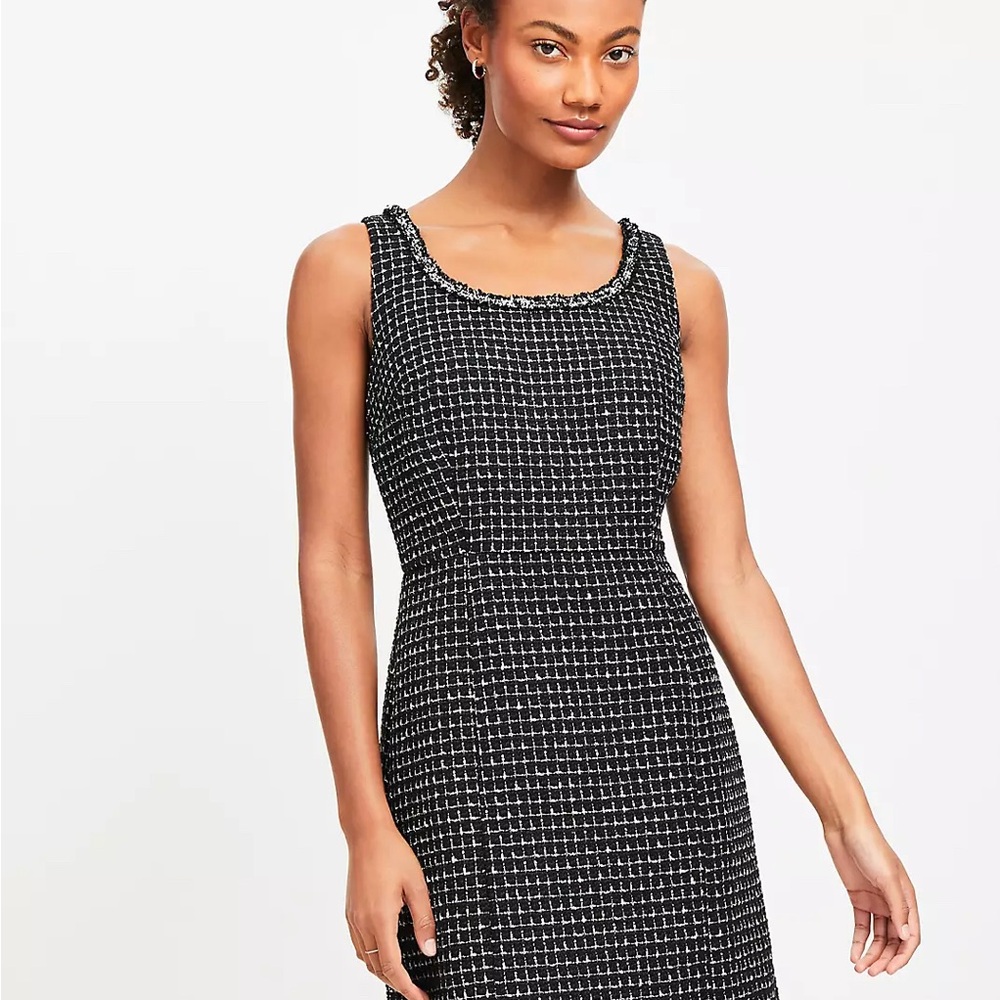 Metallic Tweed Mini Flare Dress